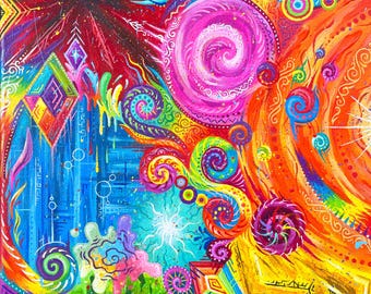 Original Rainbow Painting - "Deepfelt"