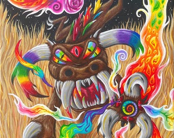 Original Mythical Creature Painting - "The Carnivore"
