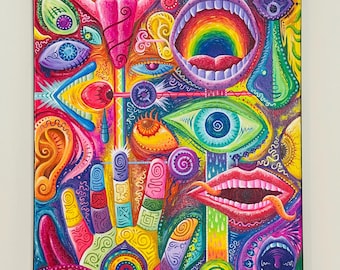 Acrylic Rainbow Painting - "Visceral Touch”