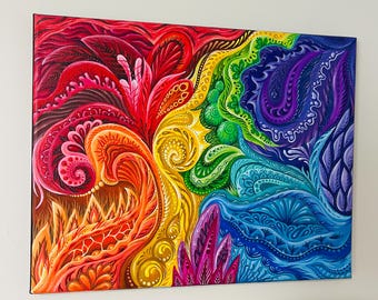 Original Rainbow Painting - "Galactic Reef"