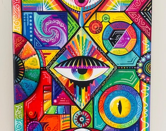 Original Rainbow Painting - "Eyes of the Quest 2"