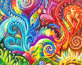 Original Rainbow Painting - "Biocrowd"