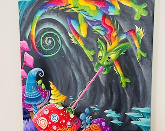 Original Mythical Creature Painting - "The Fungivore"
