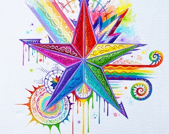 Original Rainbow Painting - "Star”