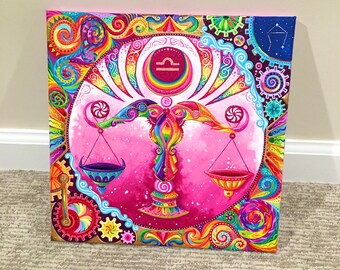 Original Painting - Libra Astrology Sign Zodiac Rainbow (One of a Kind)