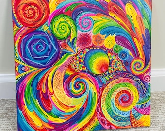 Original Rainbow Painting - "Brightsqueeze"