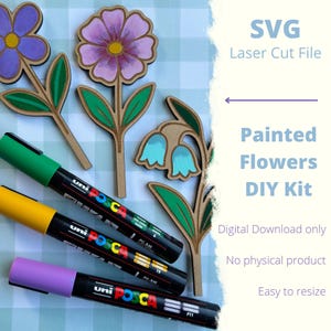 DIY Paint Your Own Flowers Laser Cutting File SVG DIY Kit