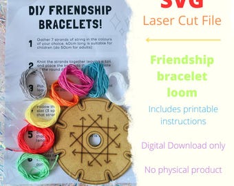 Friendship Bracelet Loom Laser Cutting File SVG DIY Kit Printable