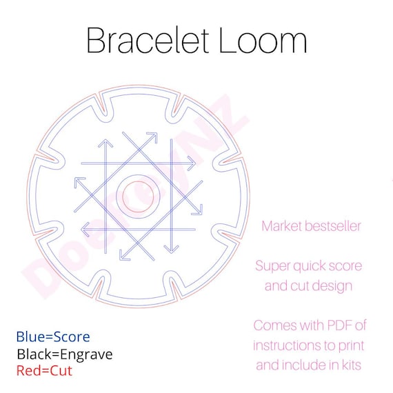 Friendship Bracelet Loom Laser Cutting File SVG DIY Kit Printable