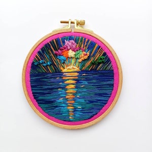 Embroidery Hoop Art - 3D Sky Landscape - Etsy