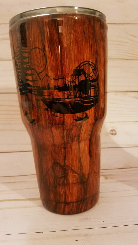 Wood Grain Tumbler Stainless Steel Tumbler Mens Tumblers Etsy