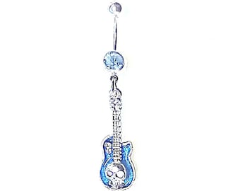 NEW TWIN HORSE HEAD EQUINE HORSES ON DBL CLEAR CZ BANANA BAR BELLY BUTTON RING