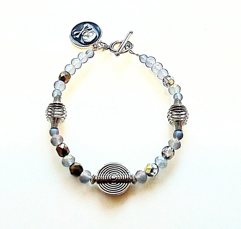 New Handmade One Of A Kind Exclusive Sweet Poison Halloween Themed Glass Beaded Charm Bracelet