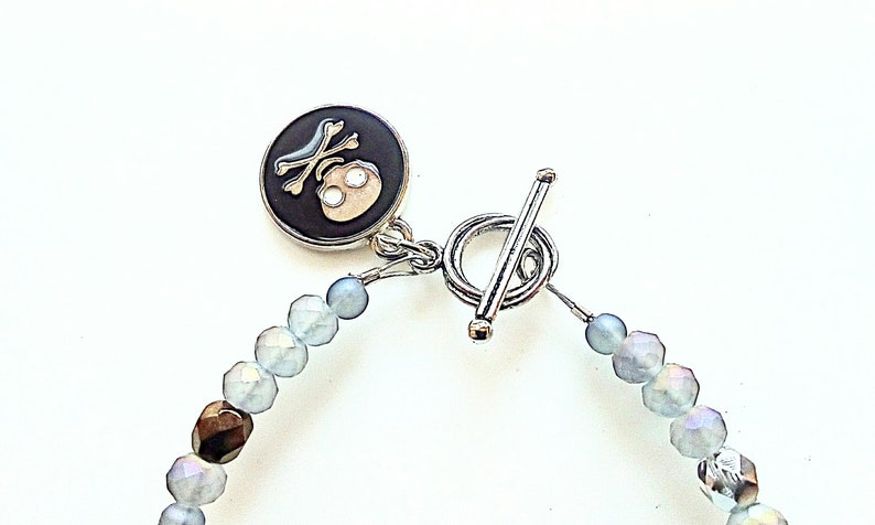 New Handmade One Of A Kind Exclusive Sweet Poison Halloween Themed Glass Beaded Charm Bracelet