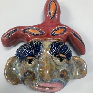 Trauriger Clown, Keramik Maske