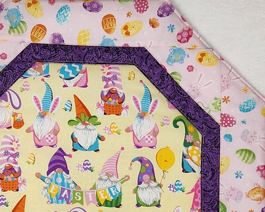 Easter Quilted Centerpiece / Table Topper / Small Reversible Octagon - Etsy