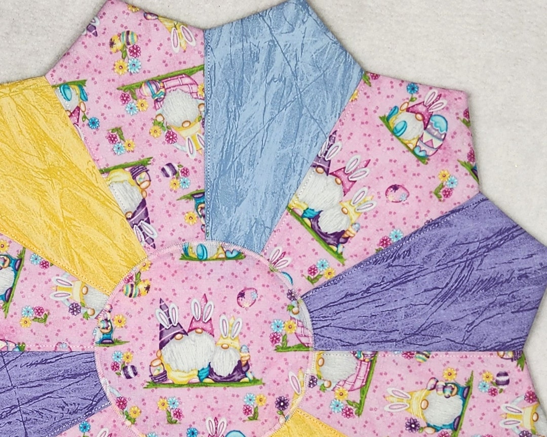 Easter Quilted Centerpiece / Table Topper / Small Reversible Round - Etsy