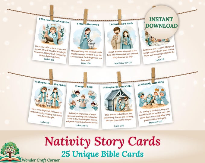 Nativity Story Advent Calendar for Kids | Bible Verse Christmas ...