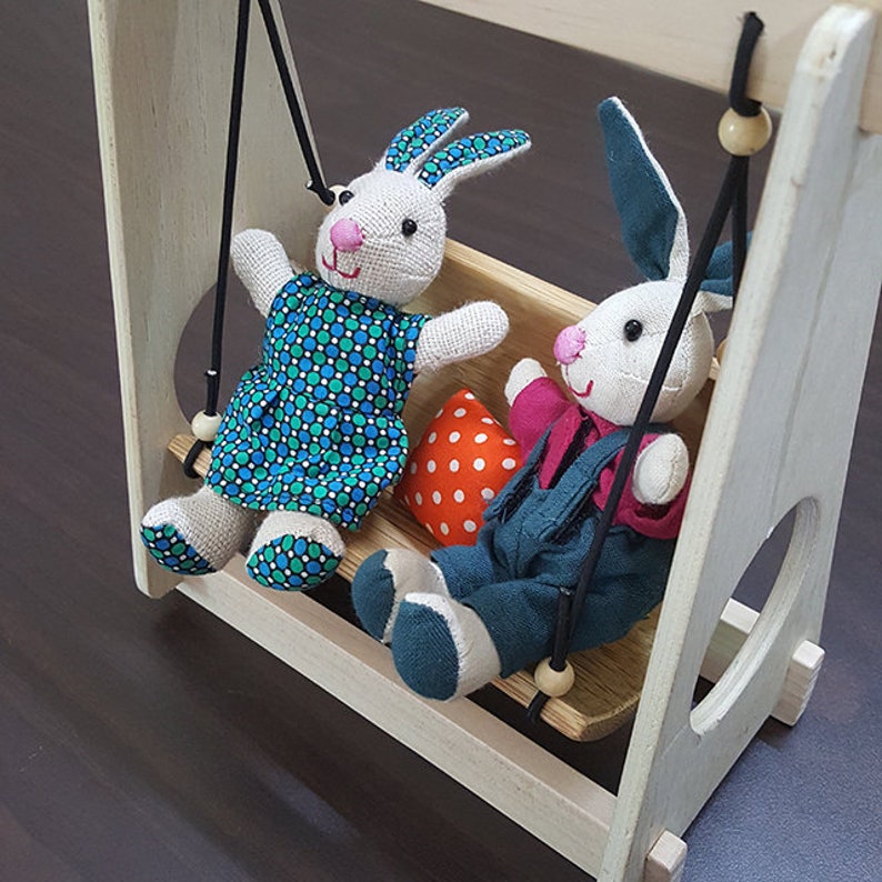 Rabbits Swing Etsy