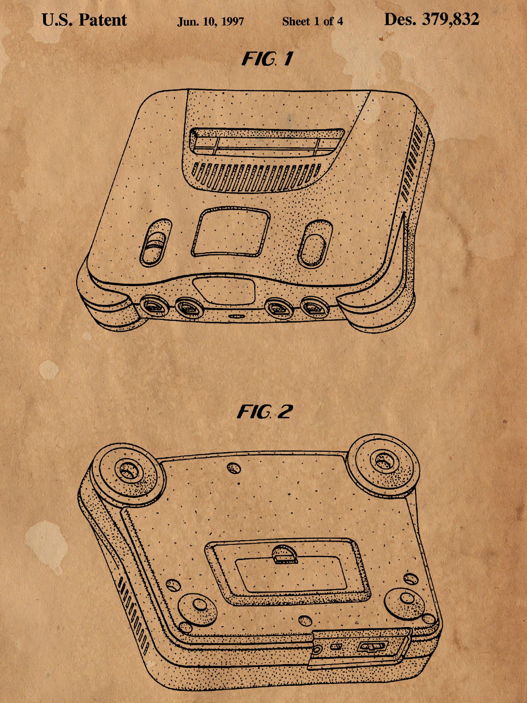 Patent Print Nintendo 64 Patent Art Poster Blueprint Wall | Etsy