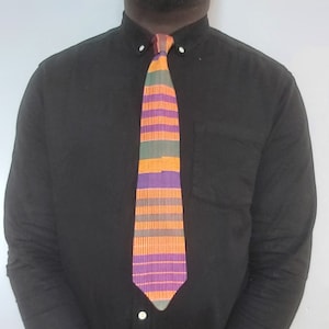 Bold Men&#39;s Kente Necktie - Traditional African Print for Stylish Gentlemen