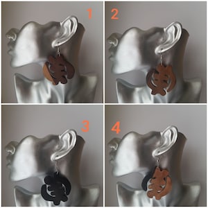 Pendientes de madera con símbolo Adinkra - Gye Nyame/Sankofa/Fihankra