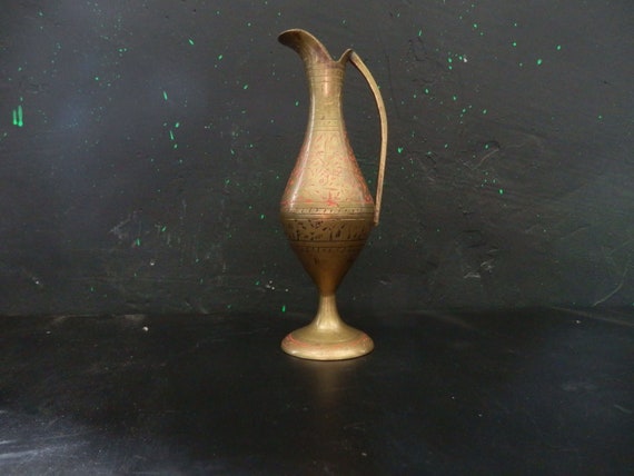 Vintage Indian Vase Brass Vase Ornament Vase Rare Brass Etsy