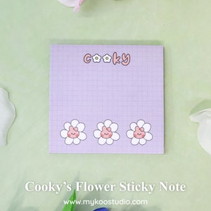 Cooky&#39;s Flower Sticky Note BTS BT21 KPOP Stationery Journal Cute Aesthetic