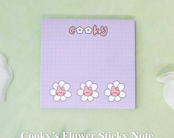 Cooky's Flower Sticky Note BTS BT21 KPOP Stationery Journal Cute Aesthetic