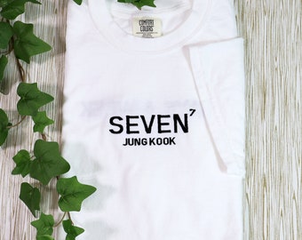 SEVEN Jungkook BTS KPOP Embroidered T-shirt Sweatshirt Crewneck