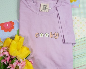 Cooky's Flower KPOP Embroidered T-shirt Sweatshirt Crewneck