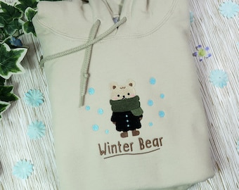 Winter Bear KPOP Embroidered Sweatshirt Crewneck Hoody