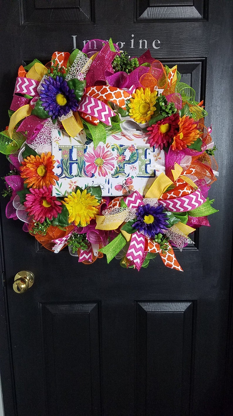 Gerbera Daisy Wreath for Front Door Summer Door Decor Etsy