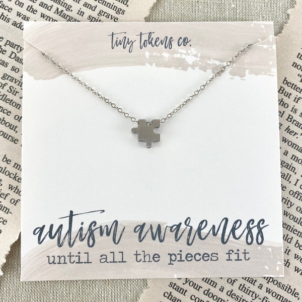 Autism Awareness, Until All The Pieces Fit, Puzzle Piece Necklace, Awareness Necklace, Autism Diagnosis, Special Needs Gift, Therapist Gift