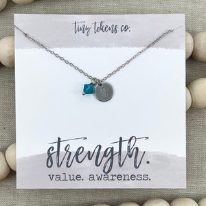 Ovarian Cancer Awareness Necklace, Tourette&#39;s Syndrome, PTSD, OCD, Food Allergies, Teal Ribbon, Awareness