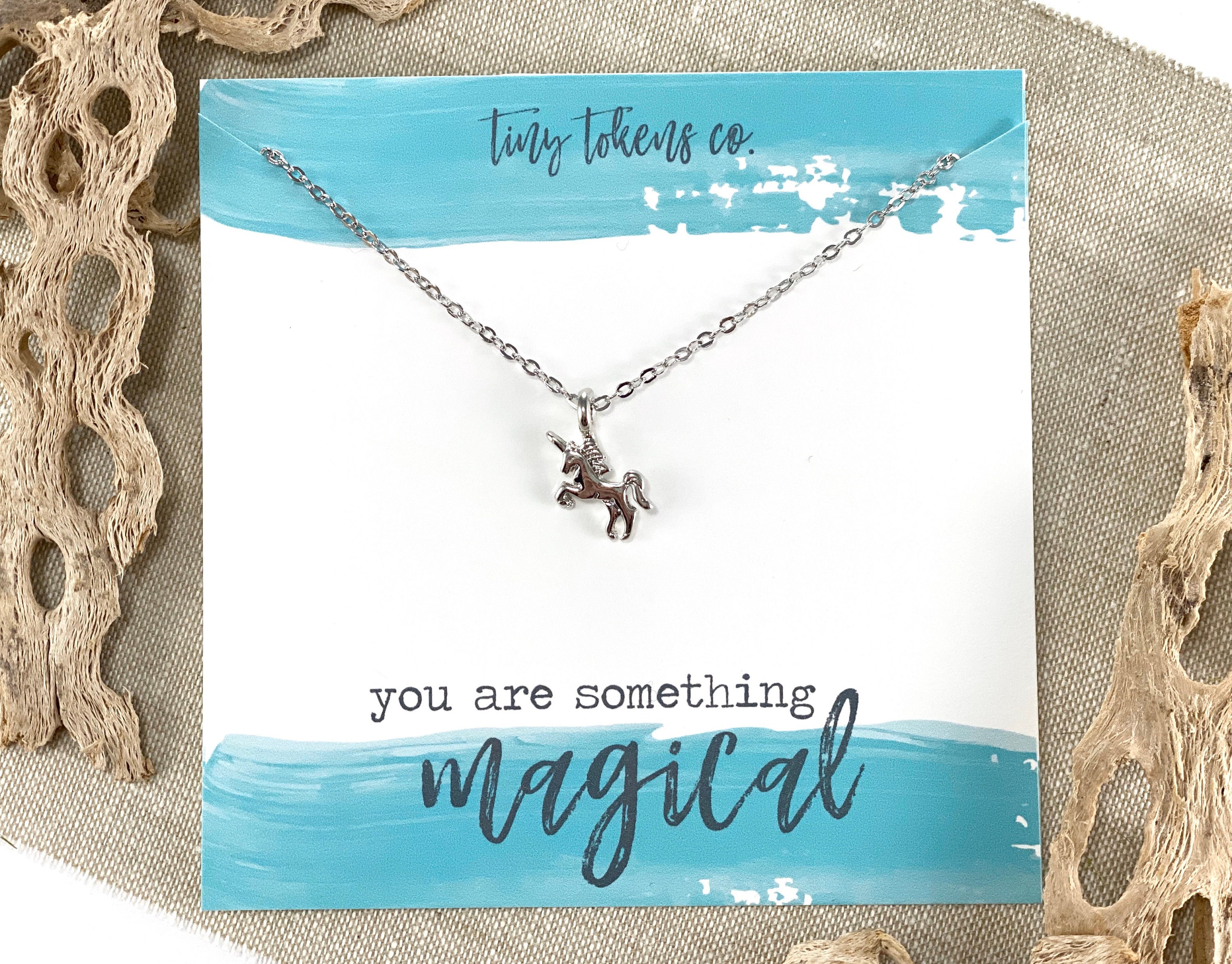 You Are Something Magical, Unicorn Necklace, Girls, Daughter Gift, Birthday, Dainty, Minimalist, silver or gold