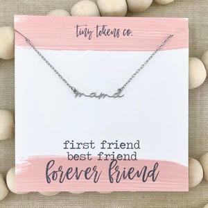 Mama Necklace, First Friend Best Friend Forever Friend, Mom Gift, Mama To Be, Mother Daughter, Mother’s Day Jewelry, Necklace With Card