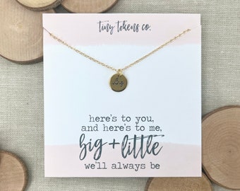 Big and Little We'll Always Be, Stamped "Big" Necklace, Big Sister, Sorority, Rush, Recruitment, Bid Day, Sisters, Greek Life, silver