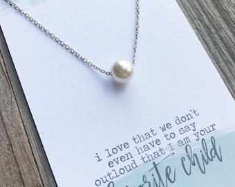 I Love That We Don'tEven Have To Say Outloud That I'm Your Favorite Child, Dainty Pesel Necklace, Mom Gift, Teacher Gift, silver or gold