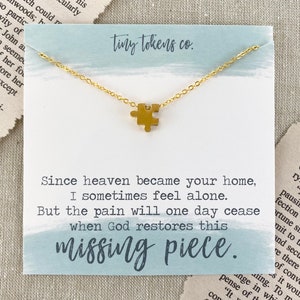 When God Restores The Missing Piece, Dainty Puzzle Piece Necklace, Loss Gift, Bereavement, Remembrance Gift, In Memory Of, Miscarriage