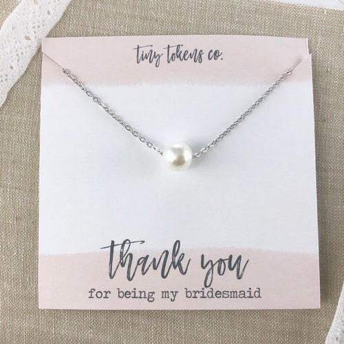 My Bridesmaid Dainty Pearl Necklace 