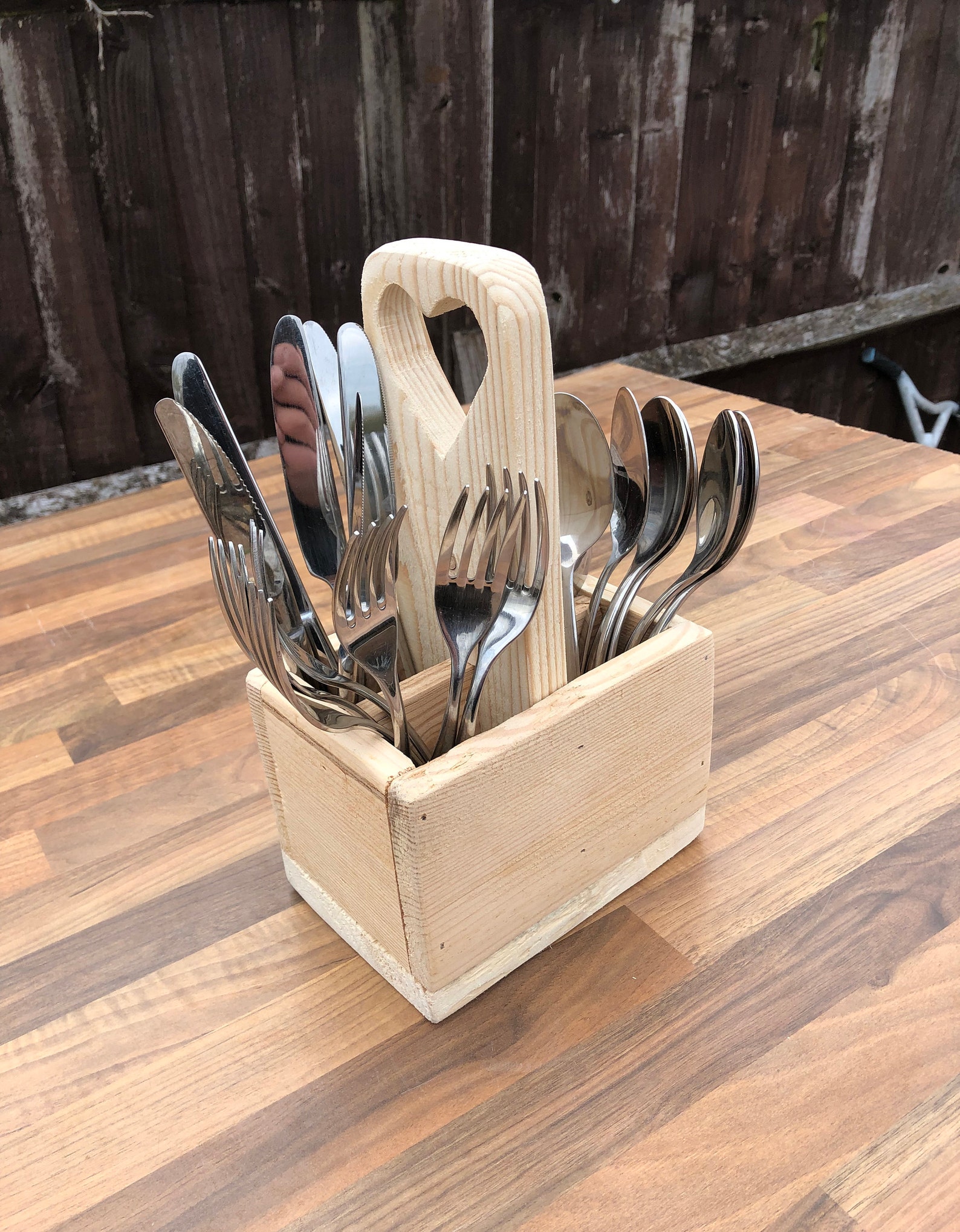 Rustic Cutlery Holder Caddy Etsy