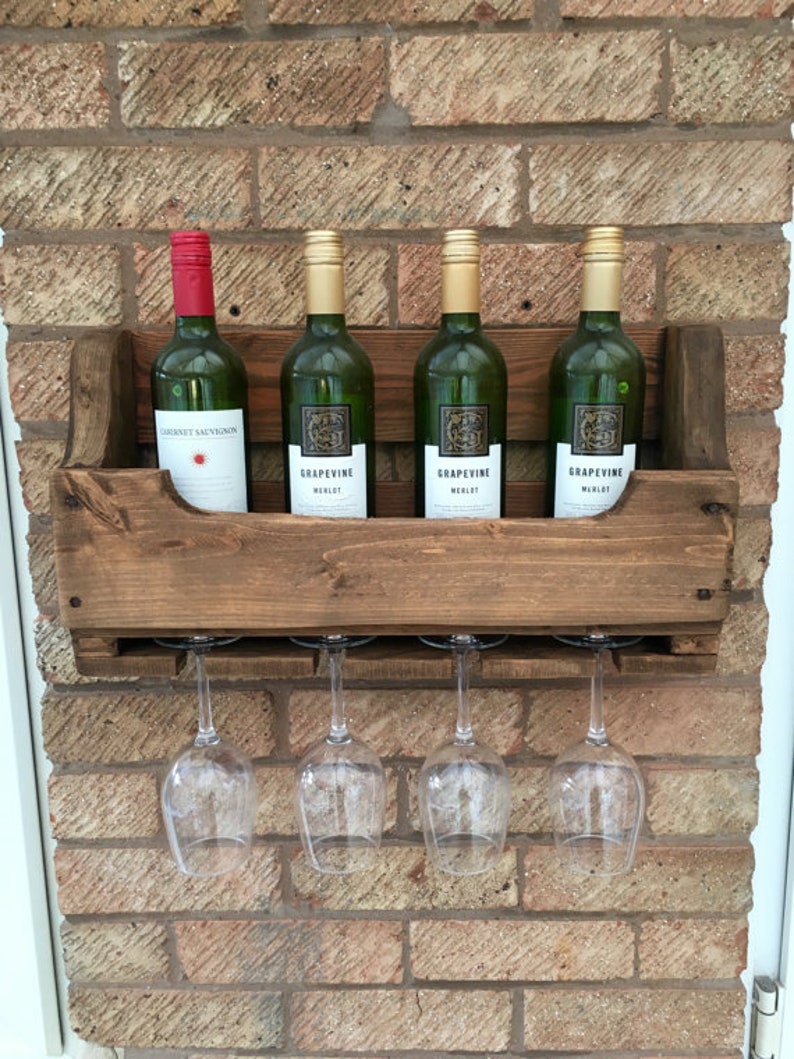 Rustic Wooden Wine Rack Medium Oak Etsy