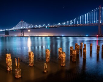 Oakland Bay Bridge, Oakland, California, Landscape Photo Print