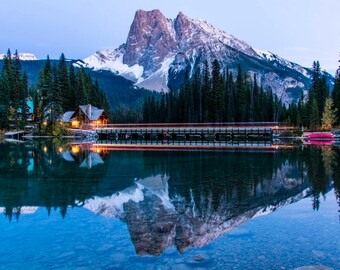 Emerald Lake Boathouse, Yoho National Park, Canada, Landscape Photo Print