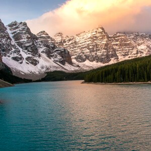 Moraine Lake Sunrise, Banff National Park, Alberta, Canada, Landscape Photo Print
