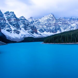 Moraine Lake Blue Hour, Banff National Park, Canada, Landscape Photo Print