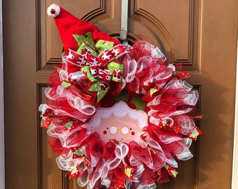 Mrs Clause Door Wreath,Mrs Clause Wreath,Mrs Clause Door Decor,Mrs Clause Xmas Wreath,Mrs Clause Xmas Decor,Santas wife wreath,Xmas Wreath