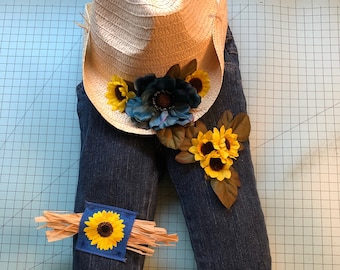 Country girl Wreath Accessory, Country girl Outfit, Scarecrow Wreath, Scarecrow Decor, Fall Scarecrow, Fall Wreath Accessory, Fall Sunflower