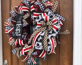 Dog wreath,Dog door wreath,Dog door decor,Pet wreath,Pet door wreath,I love my dog wreath,Pet lovers wreath,Pet deco mesh wreath,I love dogs